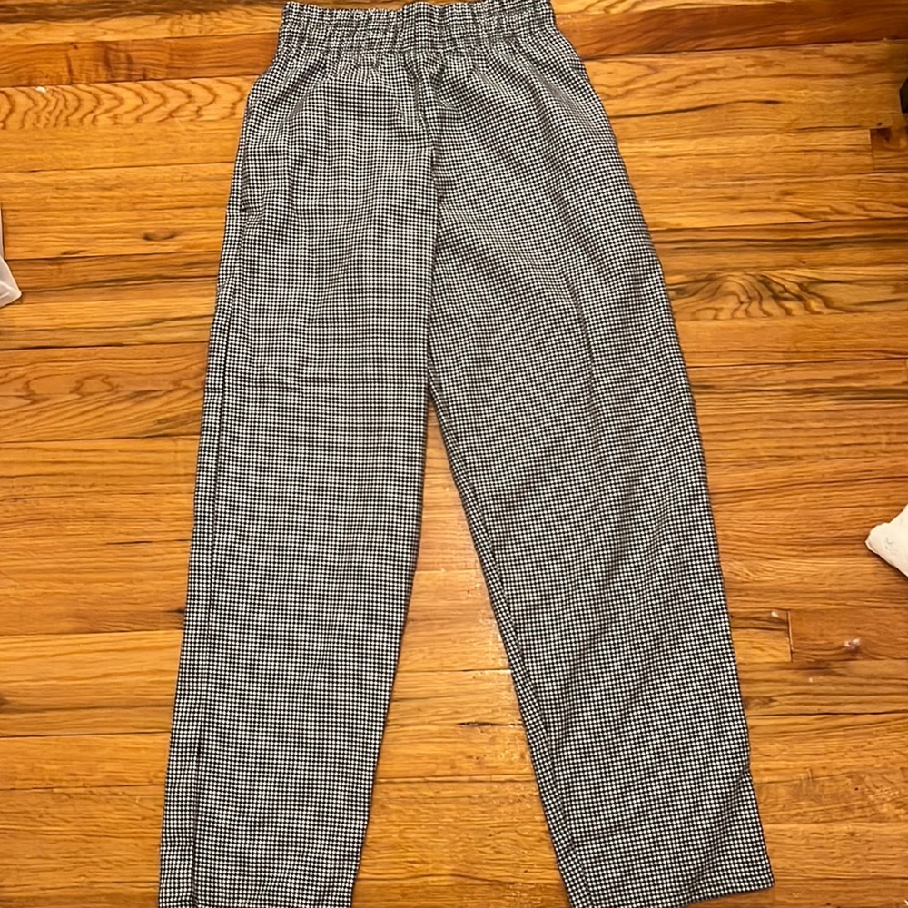 Black and white patterned Straight Pants